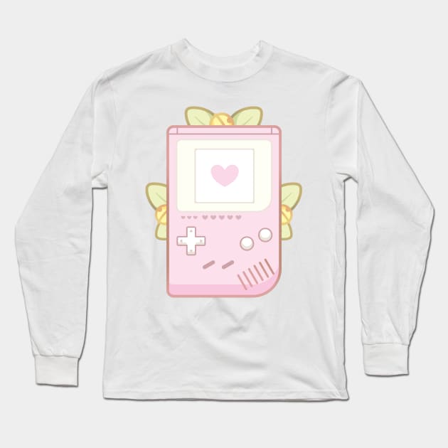 Cute Cozy Pink GameBoy Retro Handheld Console Long Sleeve T-Shirt by cSprinkleArt